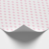 Hellrosa Polka-Dot auf weißem Mittelraum Geschenkpapier (Ecke)