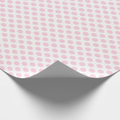 Hellrosa Polka-Dot auf weißem Wrapping Paper Geschenkpapier (Ecke)
