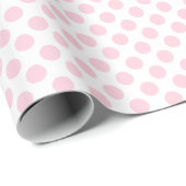 Hellrosa Polka-Dot auf weißem Wrapping Paper Geschenkpapier (Rolleneckpunkt)