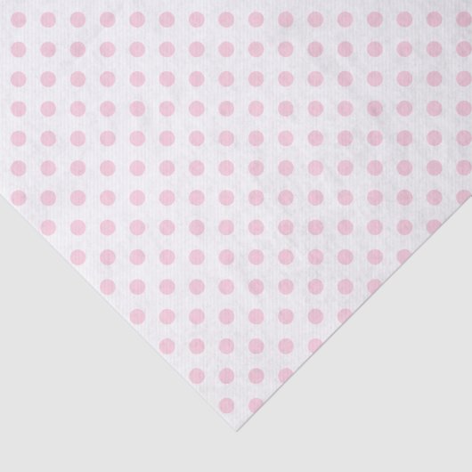 Hellrosa Polka Dot auf Weißzettel Seidenpapier (Ausschnitt)