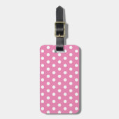 Hellrosa Polka Dot Gepäckanhänger (Vorderseite vertikal)
