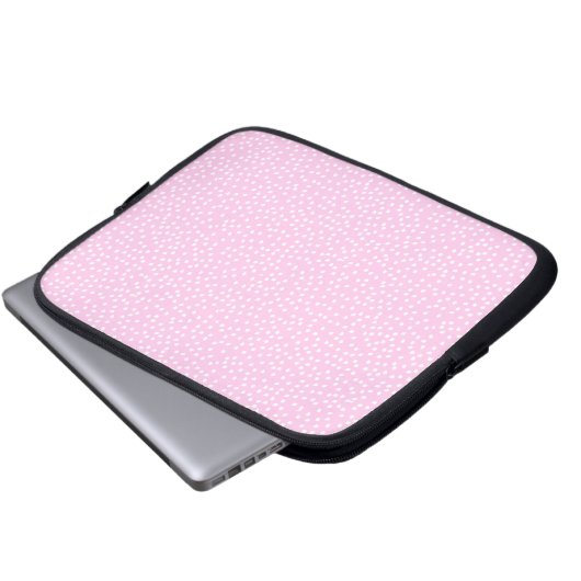 hellrosa Polka Dot Laptop-Ärmel Laptopschutzhülle (Vorne Knopf)