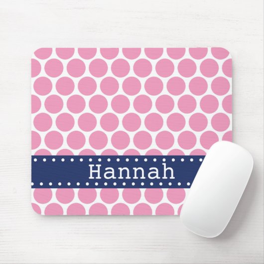 Hellrosa Polka Dot Muster Blaue Banner Mousepad (Mit Mouse)