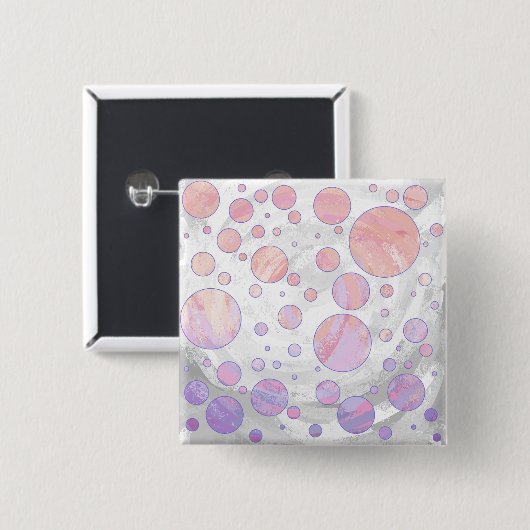 Hellrosa Polka Dot Muster Button (Vorne & Hinten)