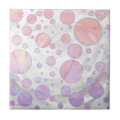 Hellrosa Polka Dot Muster Fliese (Vorderseite)