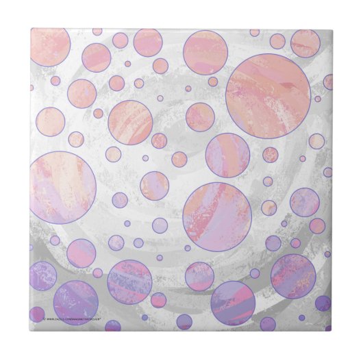 Hellrosa Polka Dot Muster Fliese (Vorderseite)