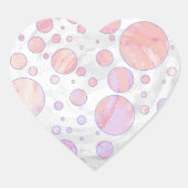 Hellrosa Polka Dot Muster Herz-Aufkleber (Vorderseite)