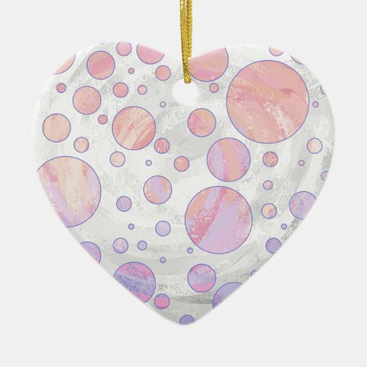 Hellrosa Polka Dot Muster Keramikornament (Vorne)