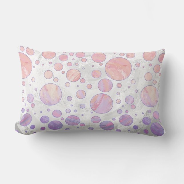 Hellrosa Polka Dot Muster Lendenkissen (Vorderseite)