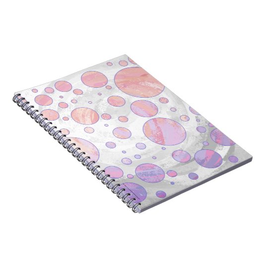 Hellrosa Polka Dot Muster Notizblock (Rechte Seite)