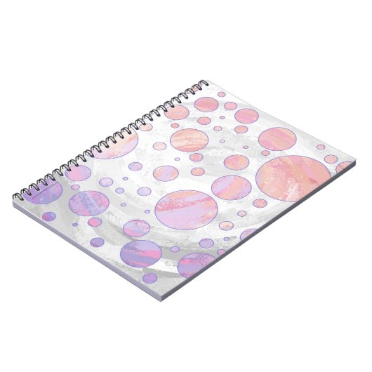 Hellrosa Polka Dot Muster Notizblock (Linke Seite)