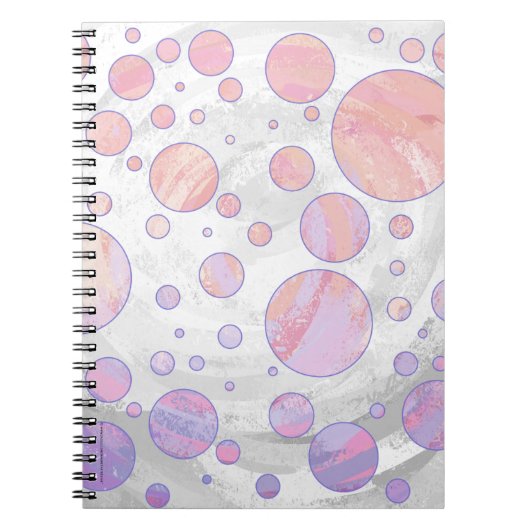 Hellrosa Polka Dot Muster Notizblock (Vorderseite)