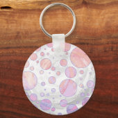 Hellrosa Polka Dot Muster Schlüsselanhänger (Vorderseite)