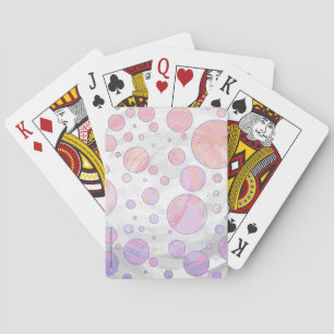 Hellrosa Polka Dot Muster Spielkarten