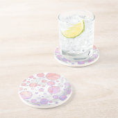 Hellrosa Polka Dot Muster Untersetzer (Seite)