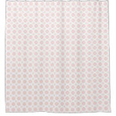 Hellrosa Polka Dot Pastell Rosa und Weiß Duschvorhang (Vorderseite)
