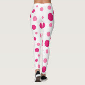 Hellrosa Polka Dots Individuelle Name und Monogram Leggings (Rückseite)