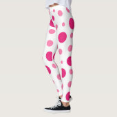 Hellrosa Polka Dots Individuelle Name und Monogram Leggings (Links)