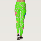 Hellrosa Polka Punkte und Blume Leggings (Rückseite)