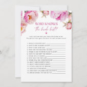 Hellrosa Pony Wer weiß die beste Karte der Braut (Vorderseite)