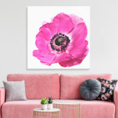 Hellrosa Poppy Blume Blumendesign Weiß Leinwanddruck (Insitu (Wohnzimmer))