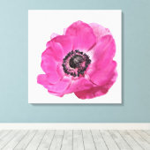 Hellrosa Poppy Blume Blumendesign Weiß Leinwanddruck (Insitu (Holzboden))