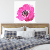 Hellrosa Poppy Blume Blumendesign Weiß Leinwanddruck (Insitu (Schlafzimmer))