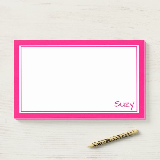 Hellrosa Post It Note for Suzy oder Sie Post-it Klebezettel (Auf Schreibtisch)
