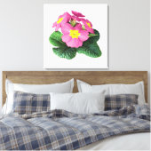 Hellrosa Primroses Leinwanddruck (Insitu (Schlafzimmer))