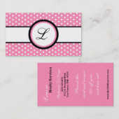 Hellrosa Punkt Pokadot Geschäfts-Karte des Visitenkarte (Vorne/Hinten)
