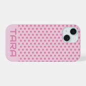 HELLROSA PUNKT STILVOLLE EINFACHE INDIVIDUELLE NAM iPhone 15 HÜLLE (Rückseite (Horizontal))