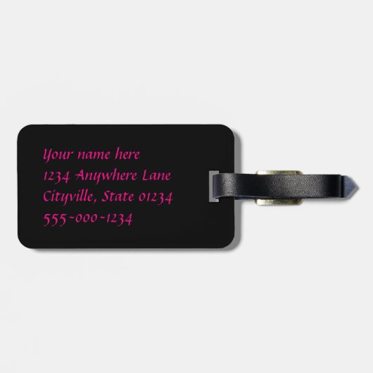 Hellrosa Punkte auf schwarzem Hintergrund Gepäckanhänger (Rückseite horizontal)