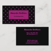 Hellrosa Punkte auf schwarzem Hintergrund Visitenkarte (Vorne/Hinten)
