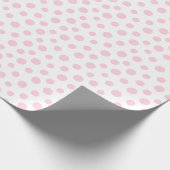 Hellrosa Punkte auf weißem Wrapping Paper Geschenkpapier (Ecke)