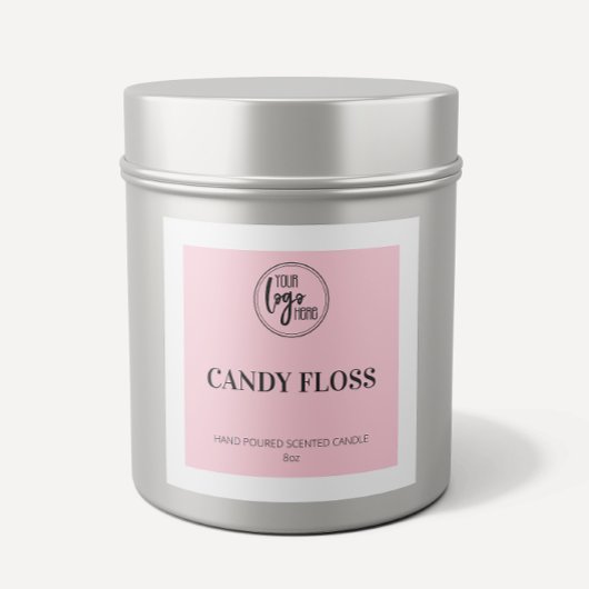 Hellrosa Quadrat Border your Logo Candle Label Quadratischer Aufkleber