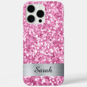 Hellrosa Quadrat Glitzer Shimmer Strip Foil Case-Mate iPhone Hülle (Rückseite)