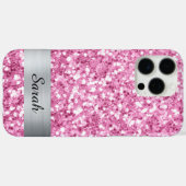 Hellrosa Quadrat Glitzer Shimmer Strip Foil Case-Mate iPhone Hülle (Rückseite (Horizontal))