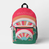 Hellrosa Rainbow Bedruckter Rucksack (Vorderseite)