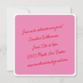 Hellrosa Red Script Minimalistisch Graduation Part Einladung (Vorderseite)