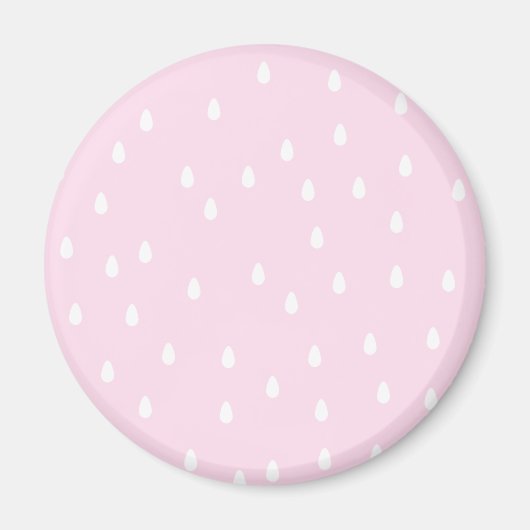 Hellrosa Regenmuster. Weiß und rosa. Magnet (Vorne)