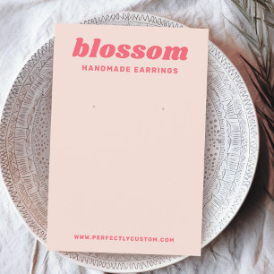 Hellrosa Retro-Schriftart-Logo Rosa Ohrkarte