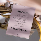 Hellrosa Rosa Elegante minimalistische Hochzeit QR Einladung