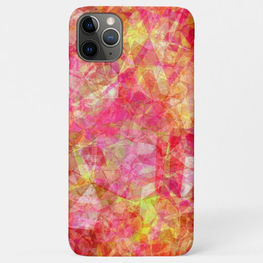 Hellrosa Rosa Gelbgelbe Polygon Mosaik Kunst Case-Mate iPhone Hülle (Rückseite)
