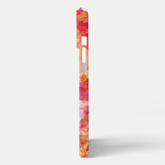 Hellrosa Rosa Gelbgelbe Polygon Mosaik Kunst iPhone Hülle (Linke Seite)