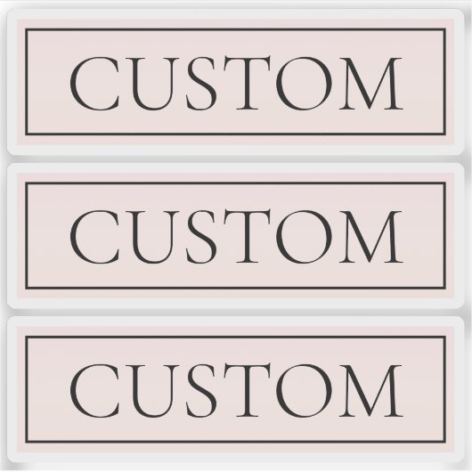 Hellrosa Rosa Streifen und eleganter bearbeitbarer Aufkleber (Vorderseite)