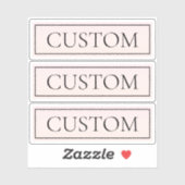 Hellrosa Rosa Streifen und eleganter bearbeitbarer Aufkleber (Blatt)