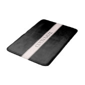 Hellrosa Rosa Streifen und eleganter bearbeitbarer Badematte (Schrägansicht)