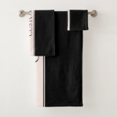 Hellrosa Rosa Streifen und eleganter bearbeitbarer Badhandtuch Set (Insitu)