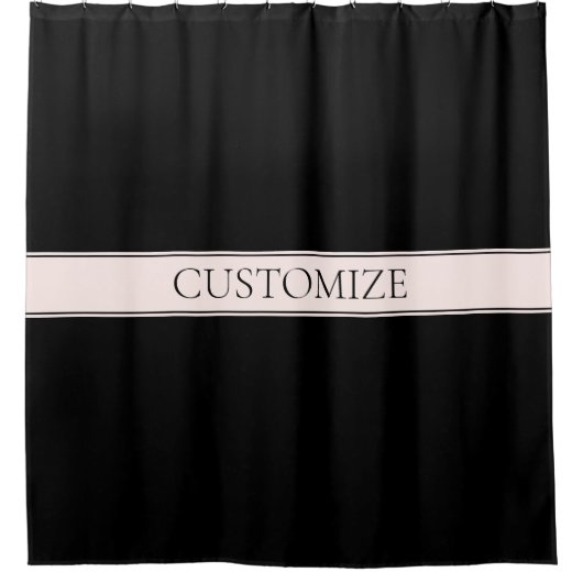 Hellrosa Rosa Streifen und eleganter bearbeitbarer Duschvorhang (Vorderseite)