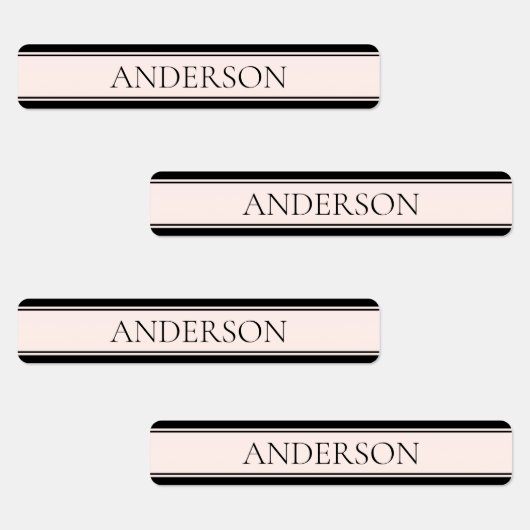 Hellrosa Rosa Streifen und eleganter bearbeitbarer Etiketten (Gruppe)